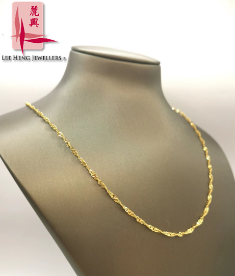 916 Gold Wave Necklace Lee Heng Jewellers