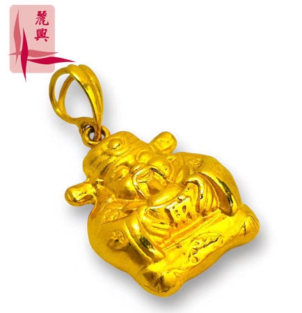 916 Gold "Cai Shen Ye" Pendant
