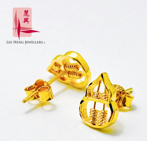 916 Gold "Hu Lu" Abacus Earring