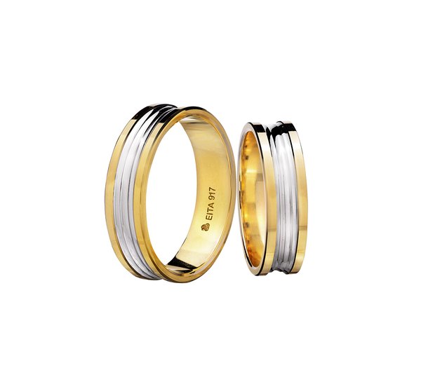 EITA Collection 917 Yellow/White Gold Wedding Ring B2-03 						