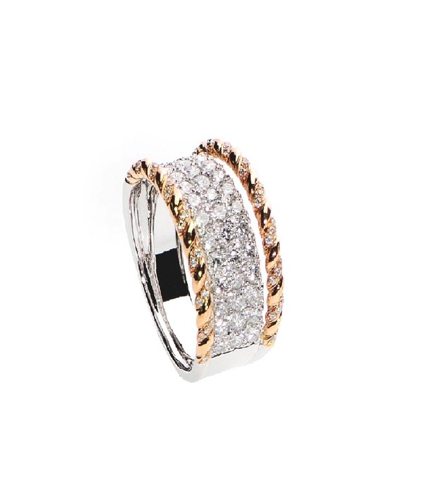 750 Rose/White Gold Diamond Ring D3-002