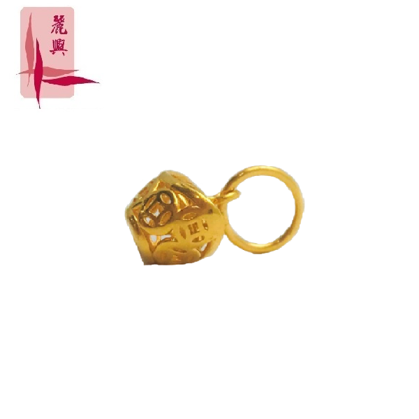 916 Gold 3D Ingot Pendant				