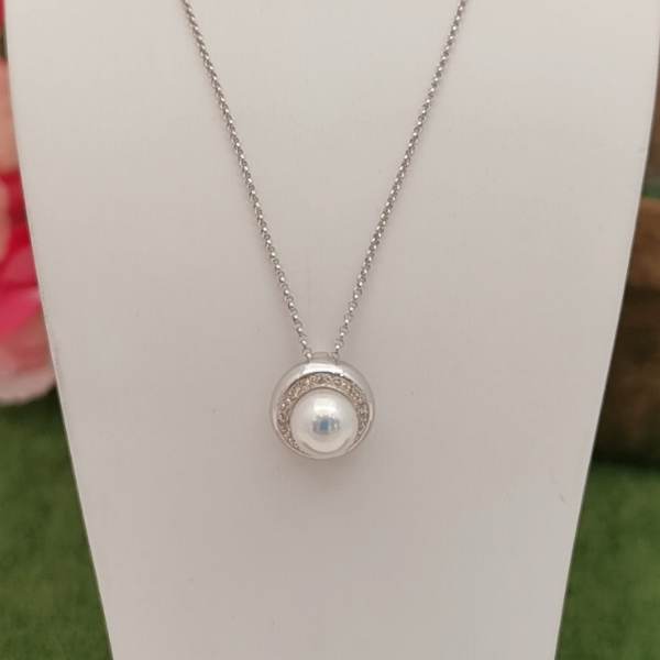 18K White Gold Pearl With Diamond 3MP00192				