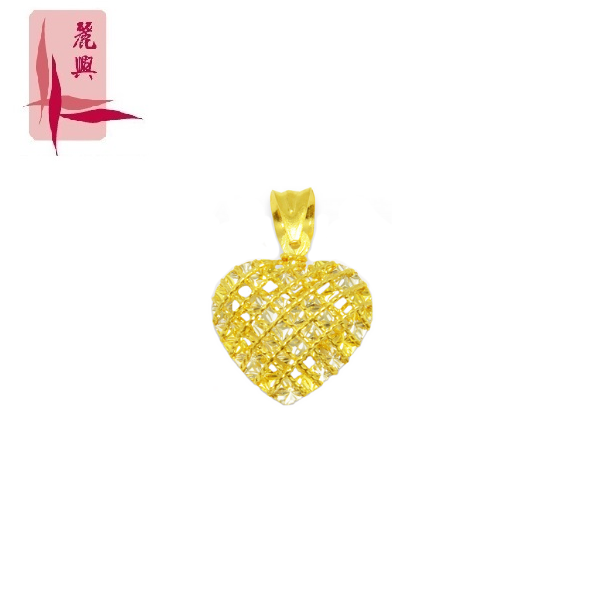 916 Gold Spider Web Heart Pendant				
