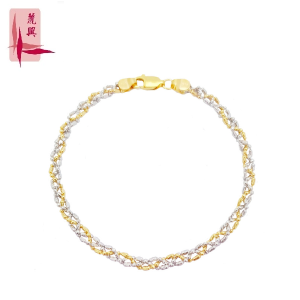 916 Gold 2 Tone Braid Bracelet							